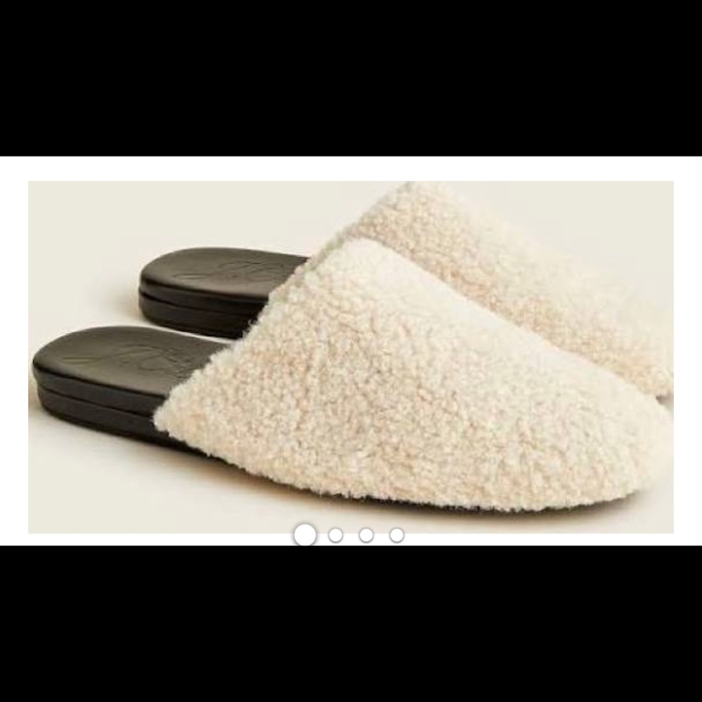JCrew Sherpa Flat Mules